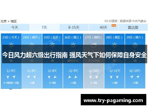 今日风力超六级出行指南 强风天气下如何保障自身安全