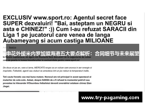 申花外援米内罗加盟海港五大要点解析：合同细节与未来展望
